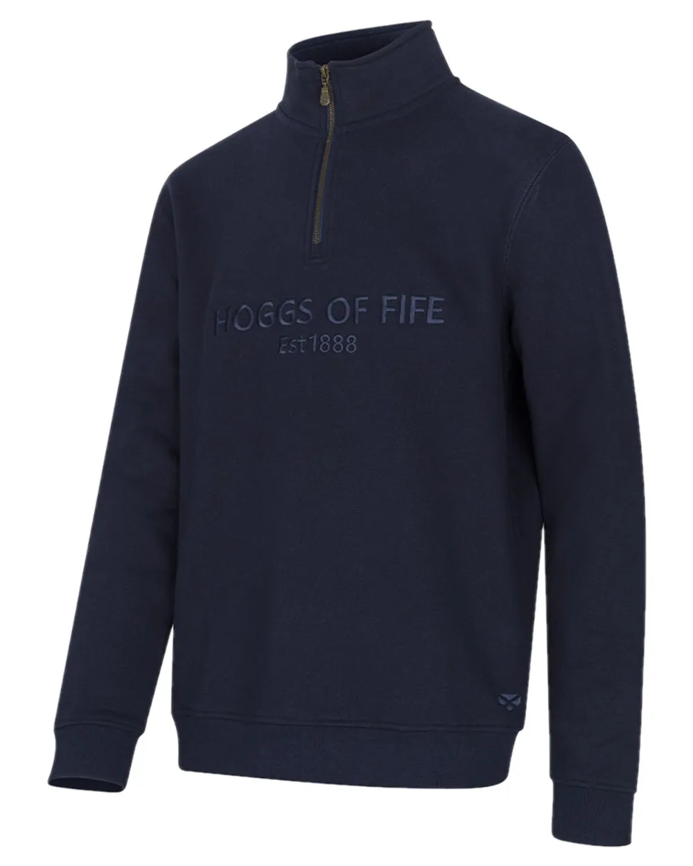 Hoggs of Fife Mens Galloway 1888 Plain Quarter Zip Sweatshirt