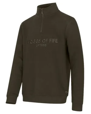 Hoggs of Fife Mens Galloway 1888 Plain Quarter Zip Sweatshirt