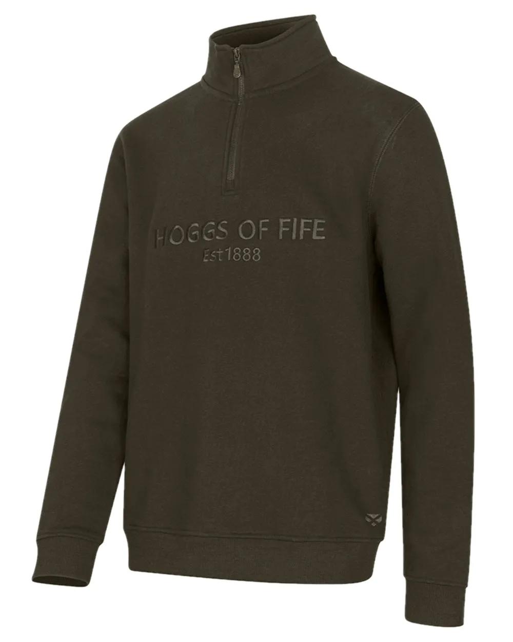 Hoggs of Fife Mens Galloway 1888 Plain Quarter Zip Sweatshirt