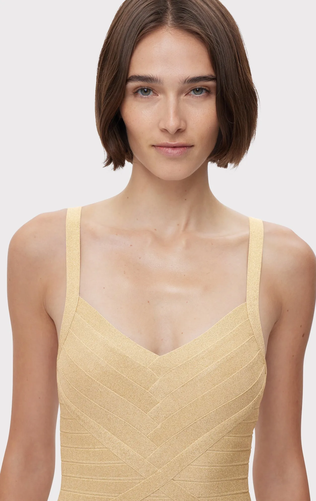 ICON METALLIC BANDAGE BUSTIER MINI DRESS