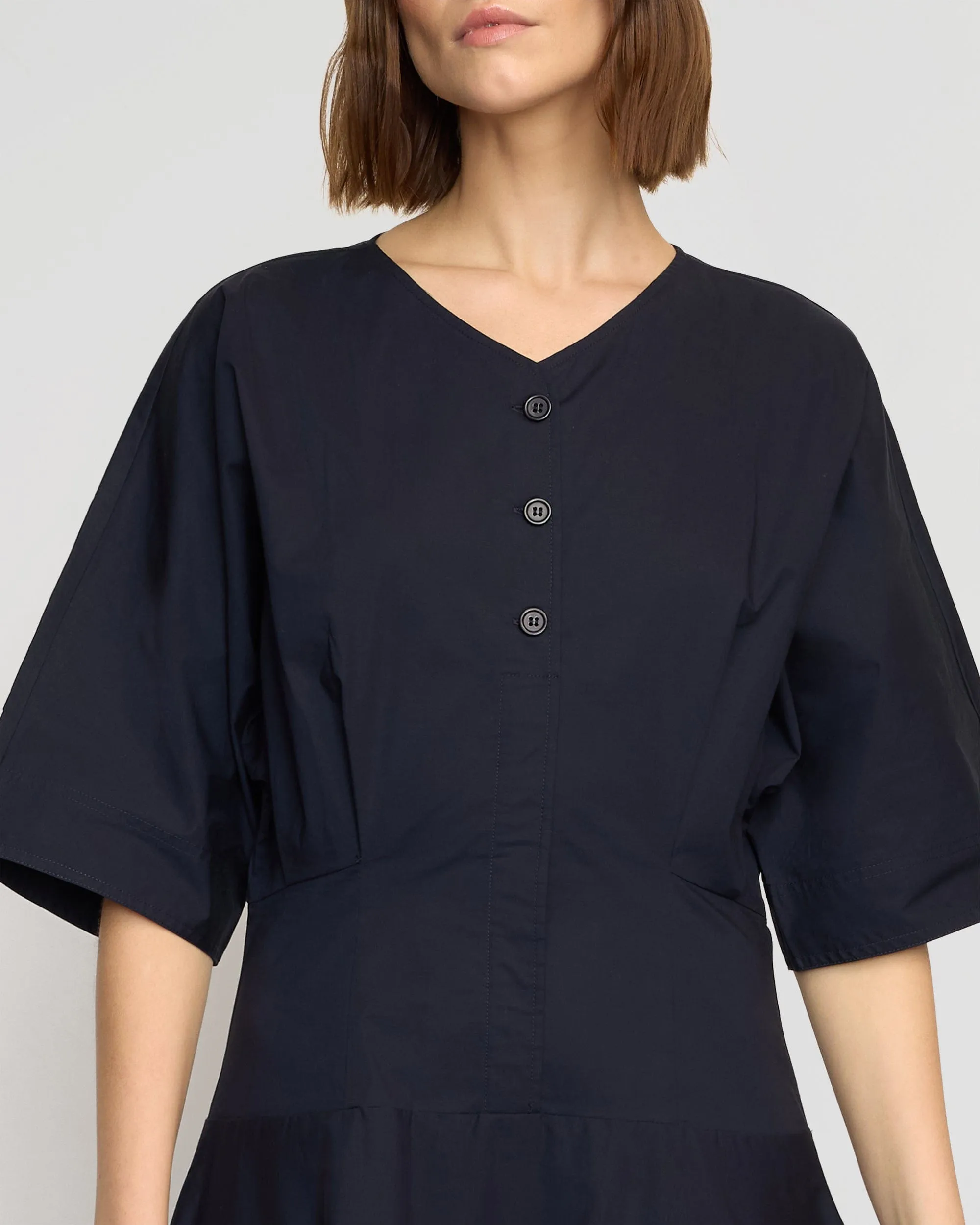 Kiko Kimono-Sleeve Cotton Dress