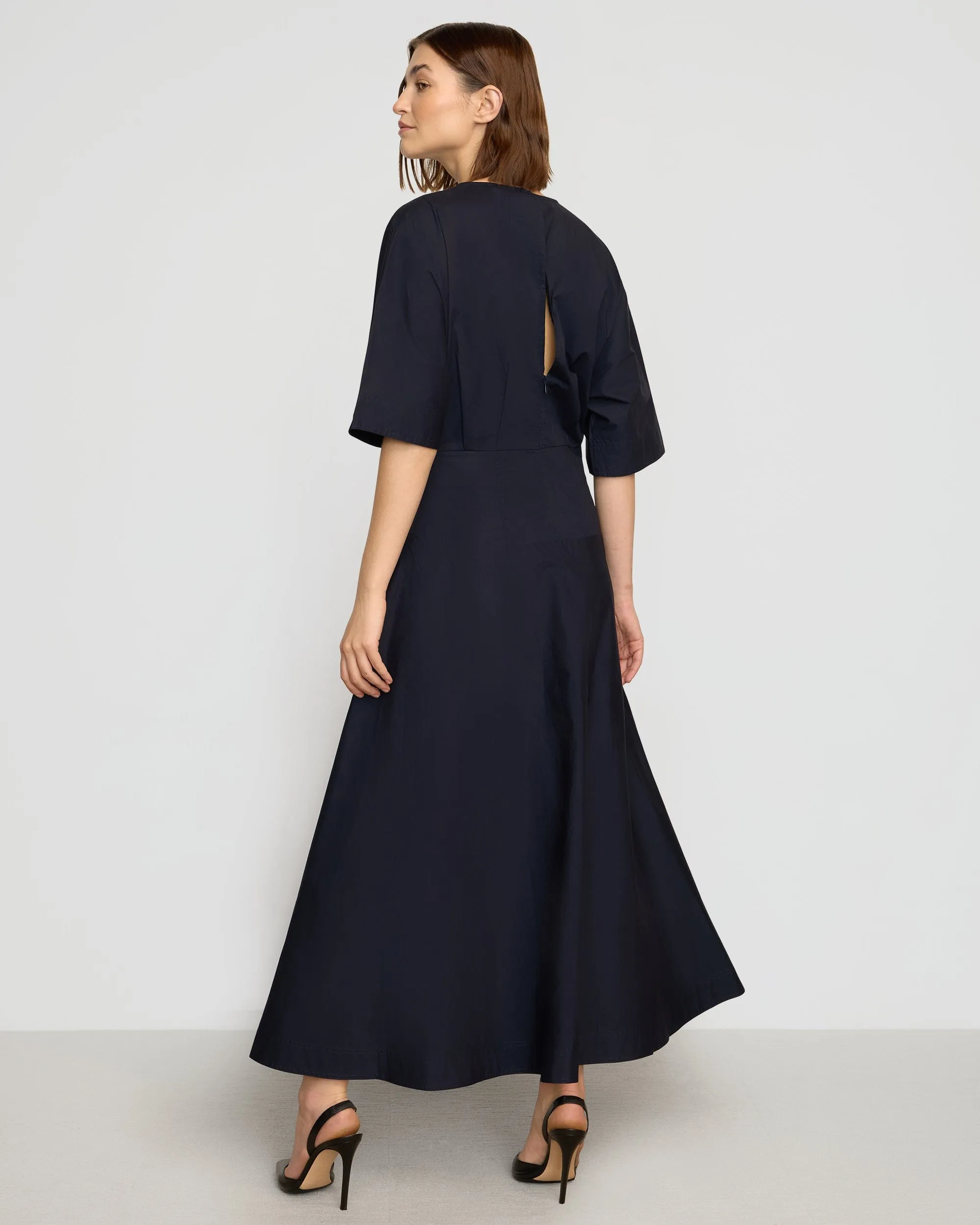 Kiko Kimono-Sleeve Cotton Dress