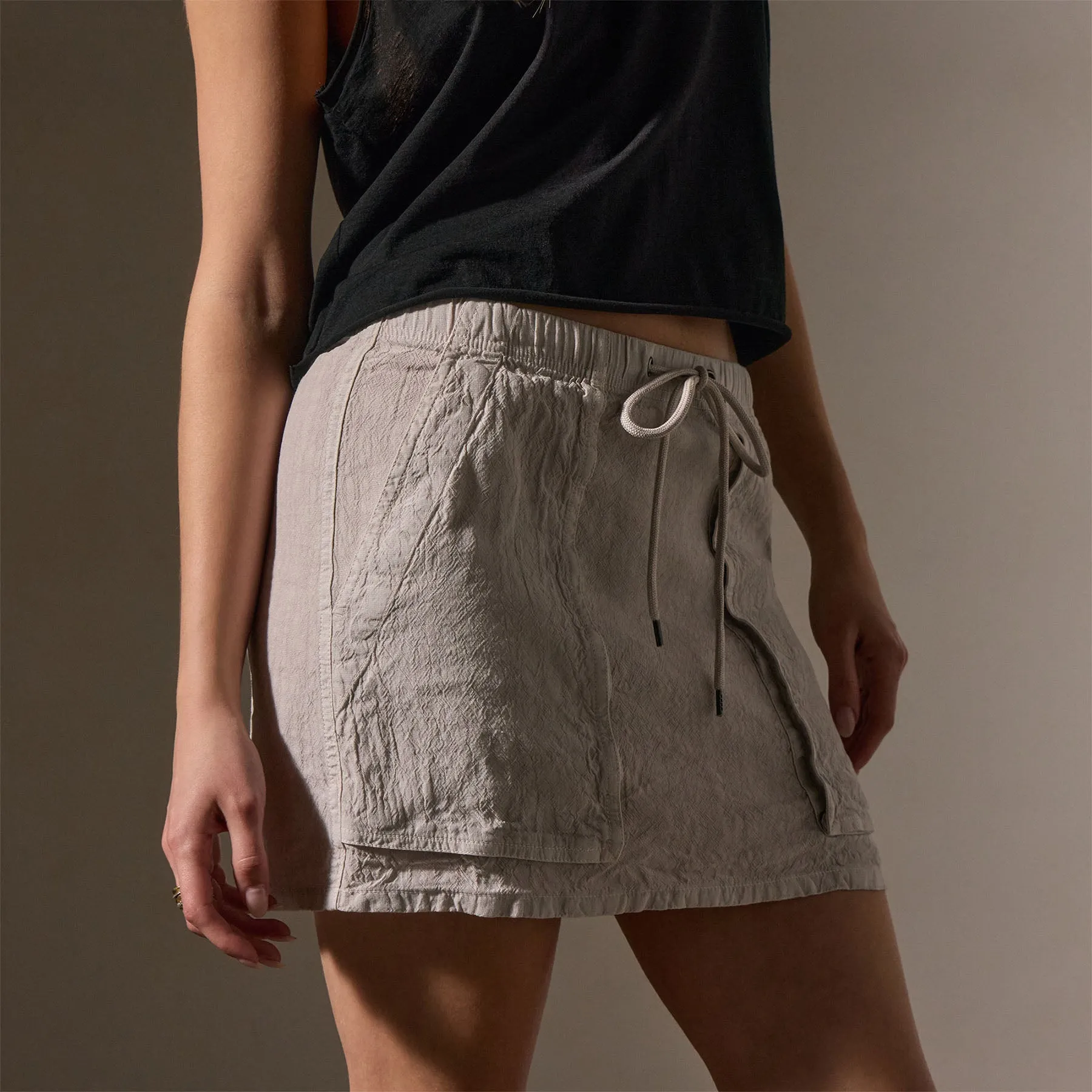 Linen Blend Utility Skirt - Nimbus Pigment
