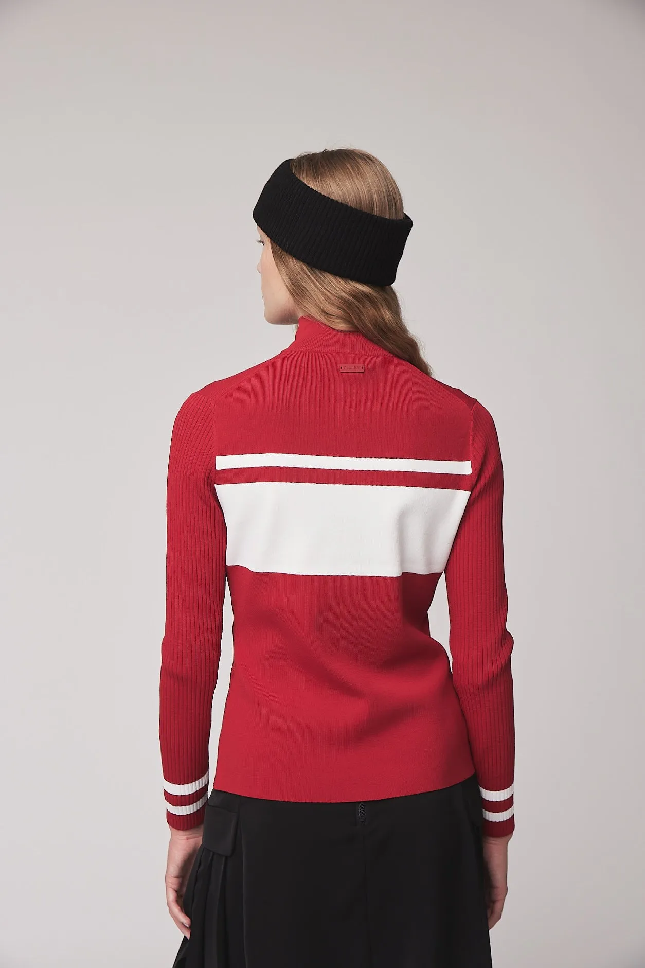 Long Sleeve Full Zip Stripe Sweater