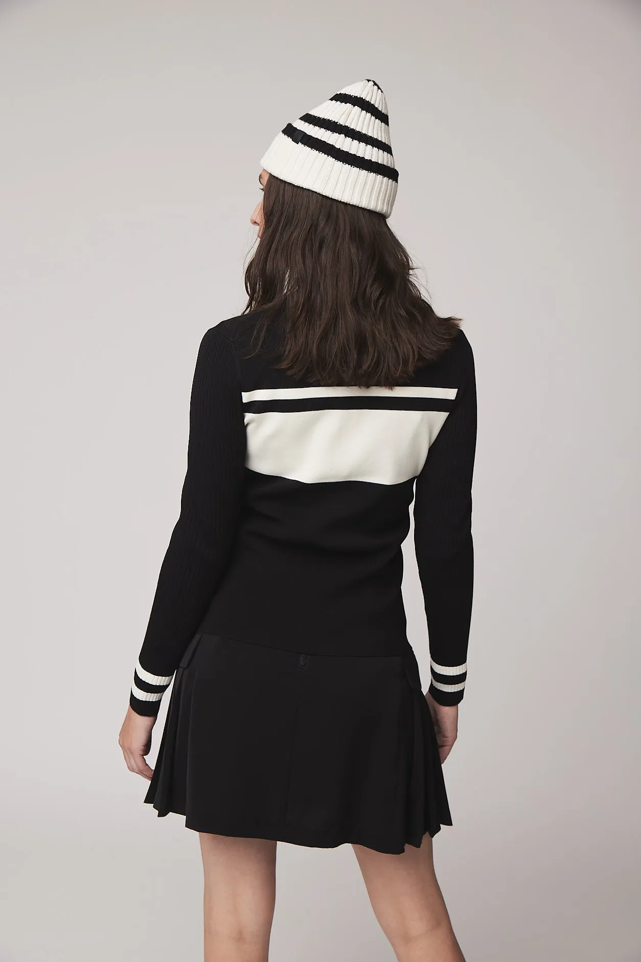 Long Sleeve Full Zip Stripe Sweater