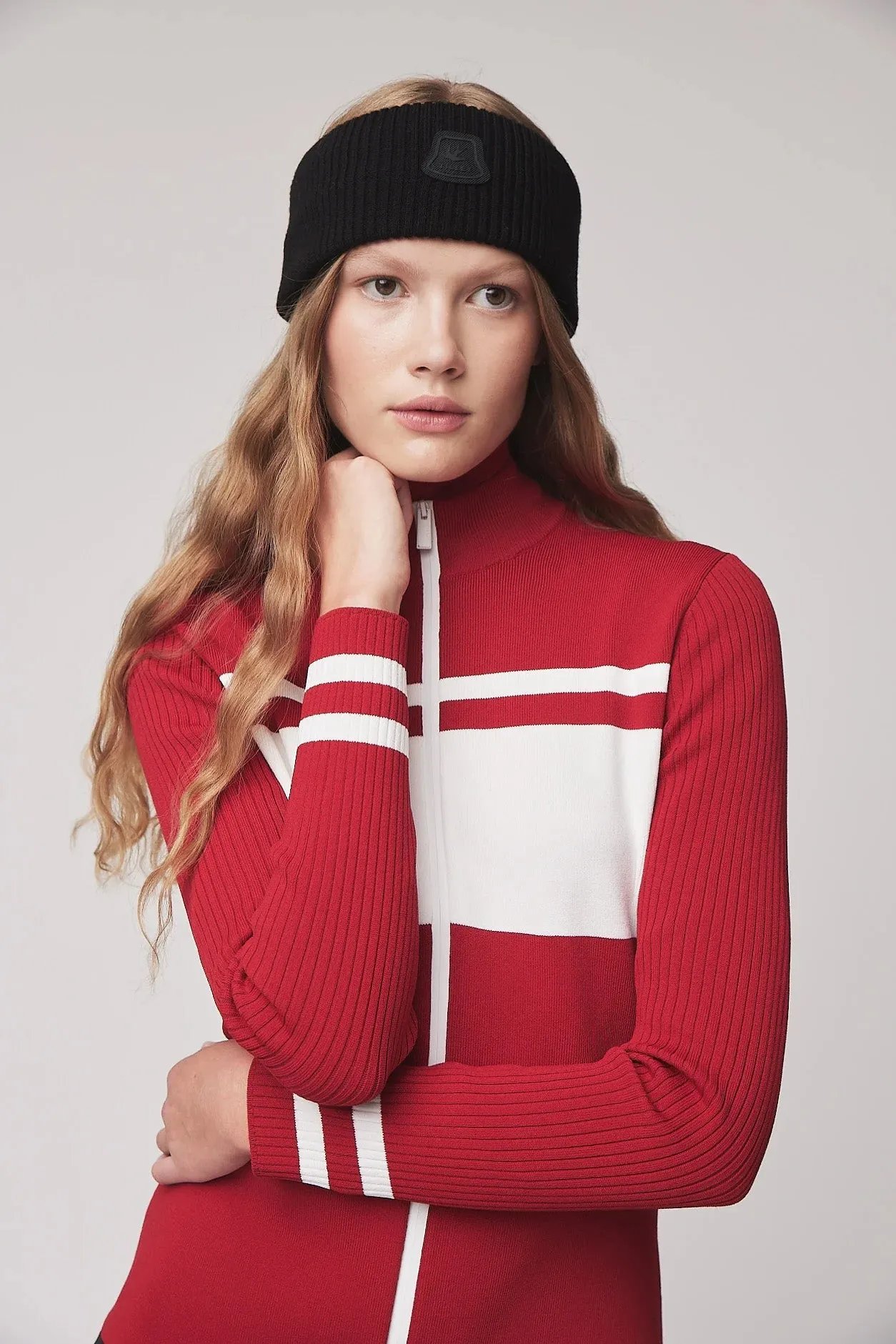 Long Sleeve Full Zip Stripe Sweater