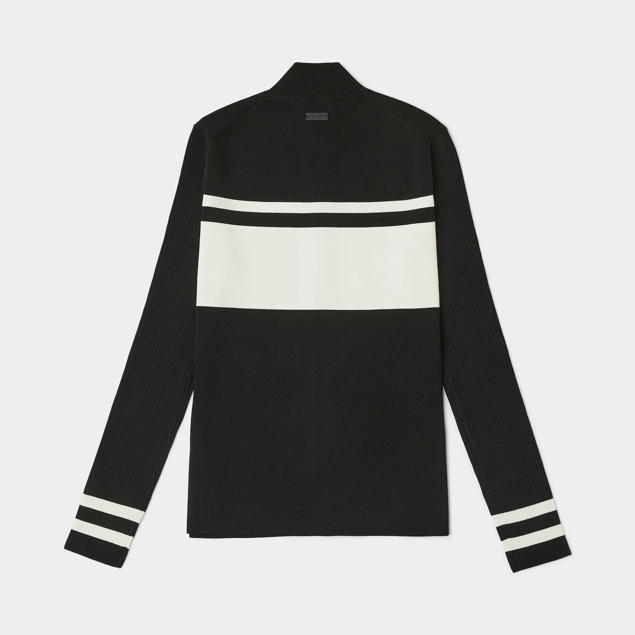 Long Sleeve Full Zip Stripe Sweater