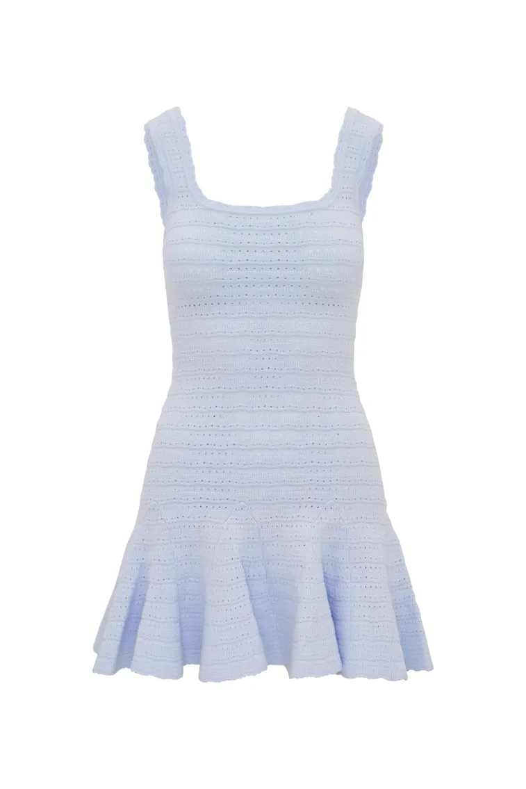 Maryanne Knit Mini Dress - MORNING SKY