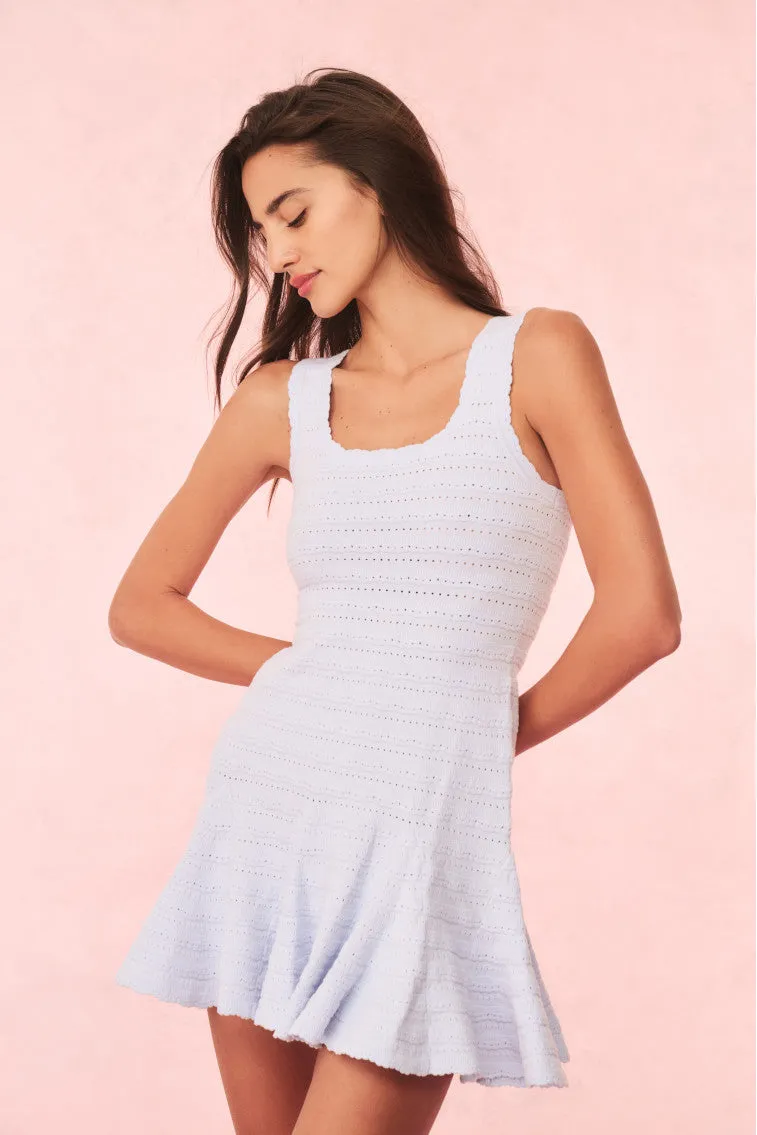 Maryanne Knit Mini Dress - MORNING SKY