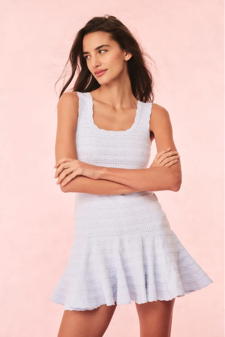 Maryanne Knit Mini Dress - MORNING SKY