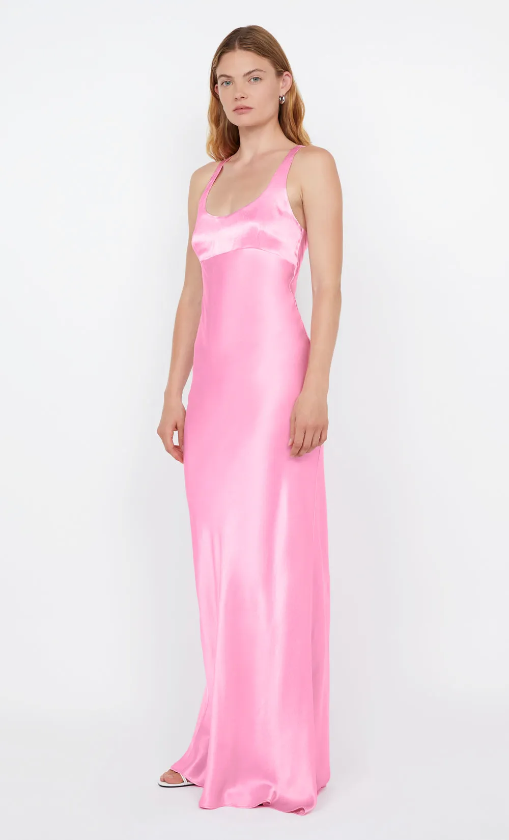 MAXINA CROSSOVER DRESS - CANDY PINK