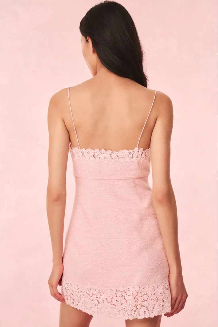 Meva Tweed Lace-Trimmed Mini Dress