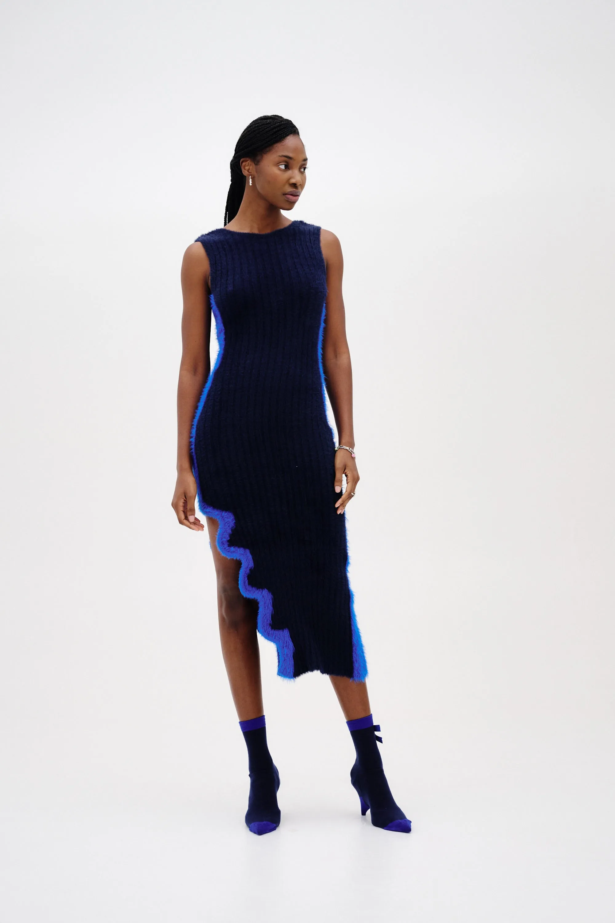 MILEY FAUX FUR REVERSIBLE LONG DRESS