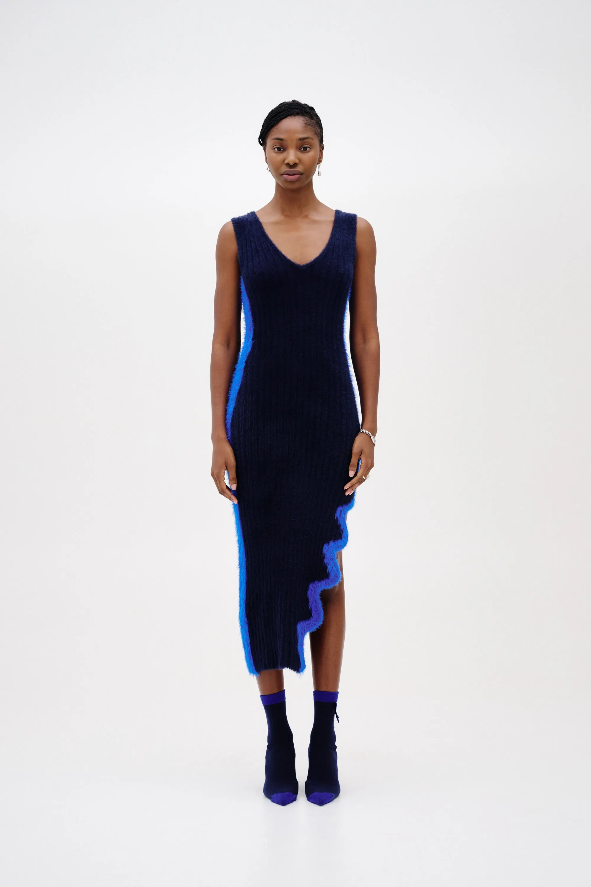 MILEY FAUX FUR REVERSIBLE LONG DRESS