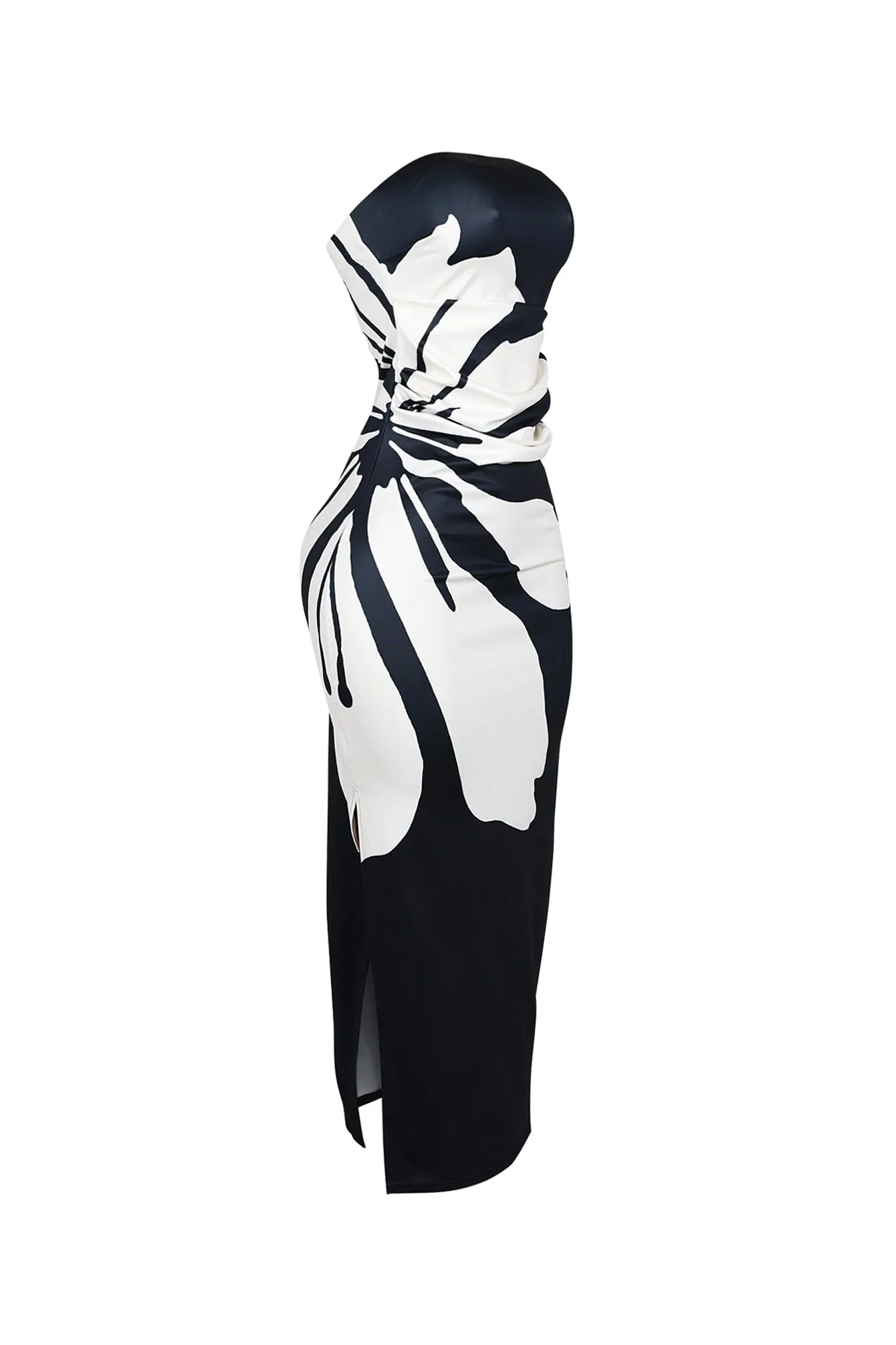 Modern Strapless Floral Pattern Tube Dress