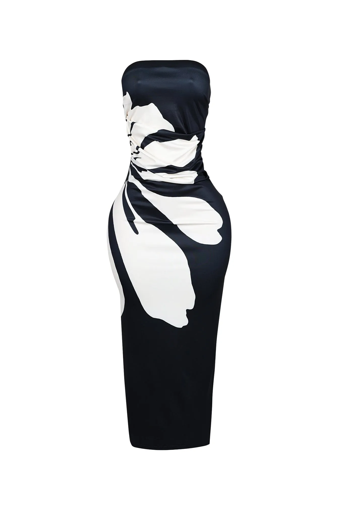 Modern Strapless Floral Pattern Tube Dress