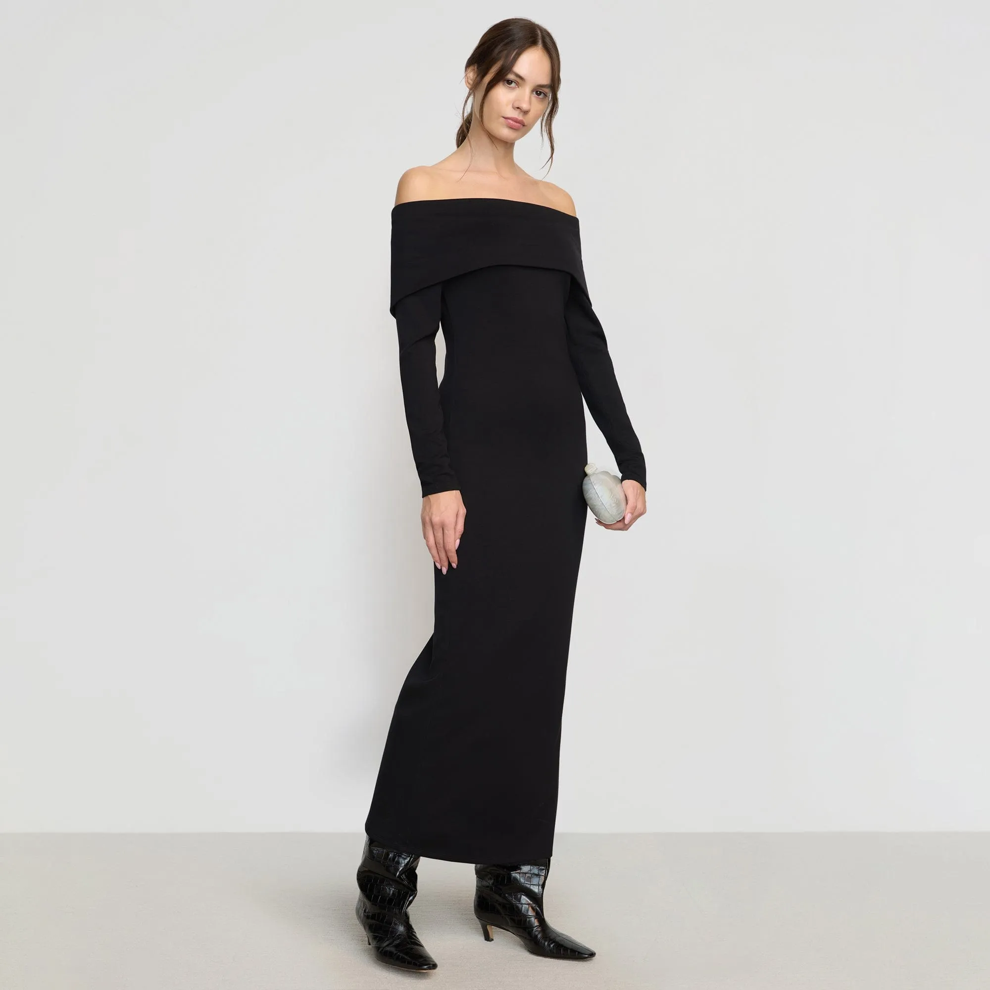 Morgan Split Foldover Jersey Dress