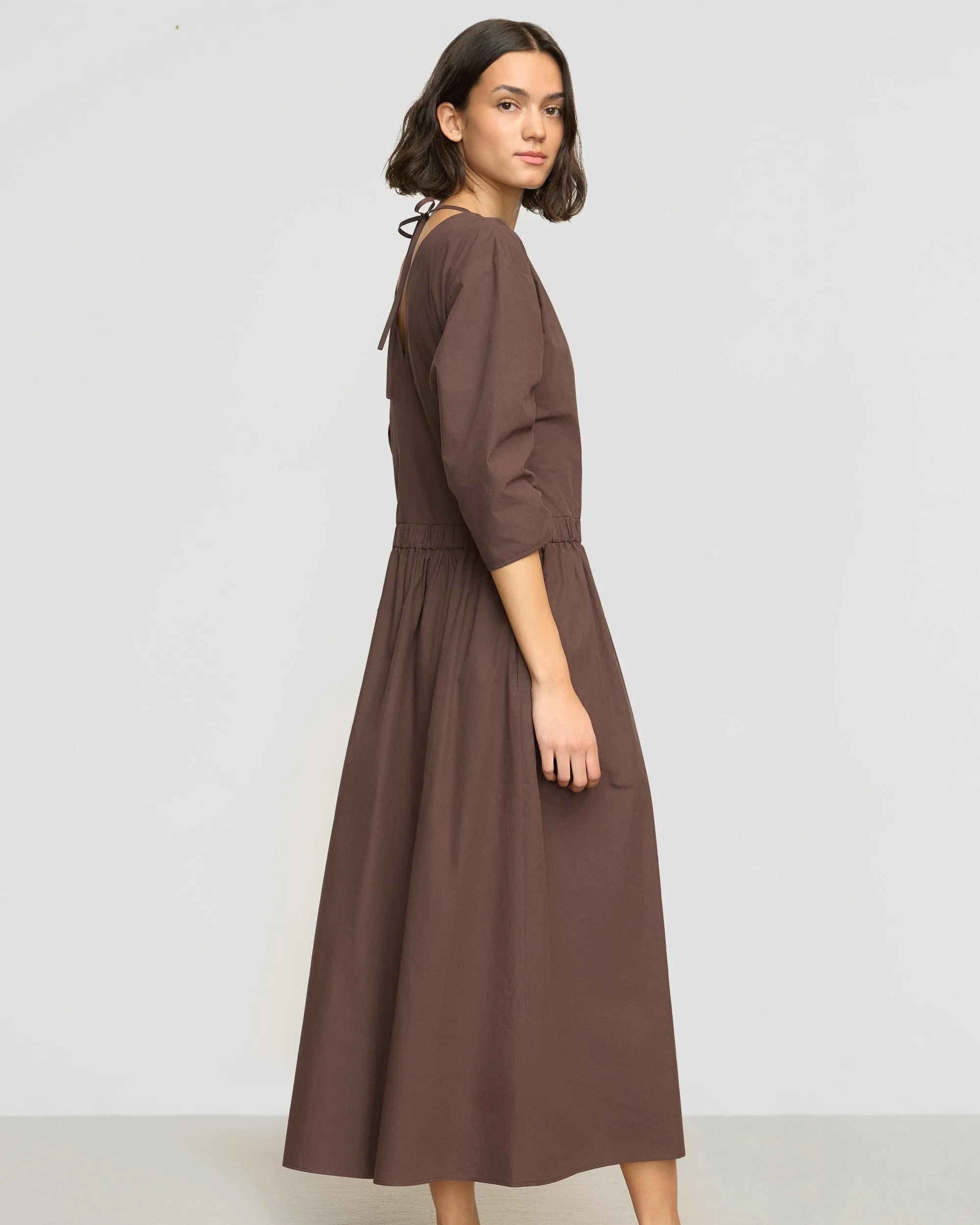 Natalia Cotton Ruched-Detail Dress