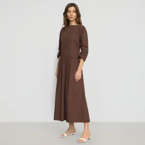 Natalia Cotton Ruched-Detail Dress