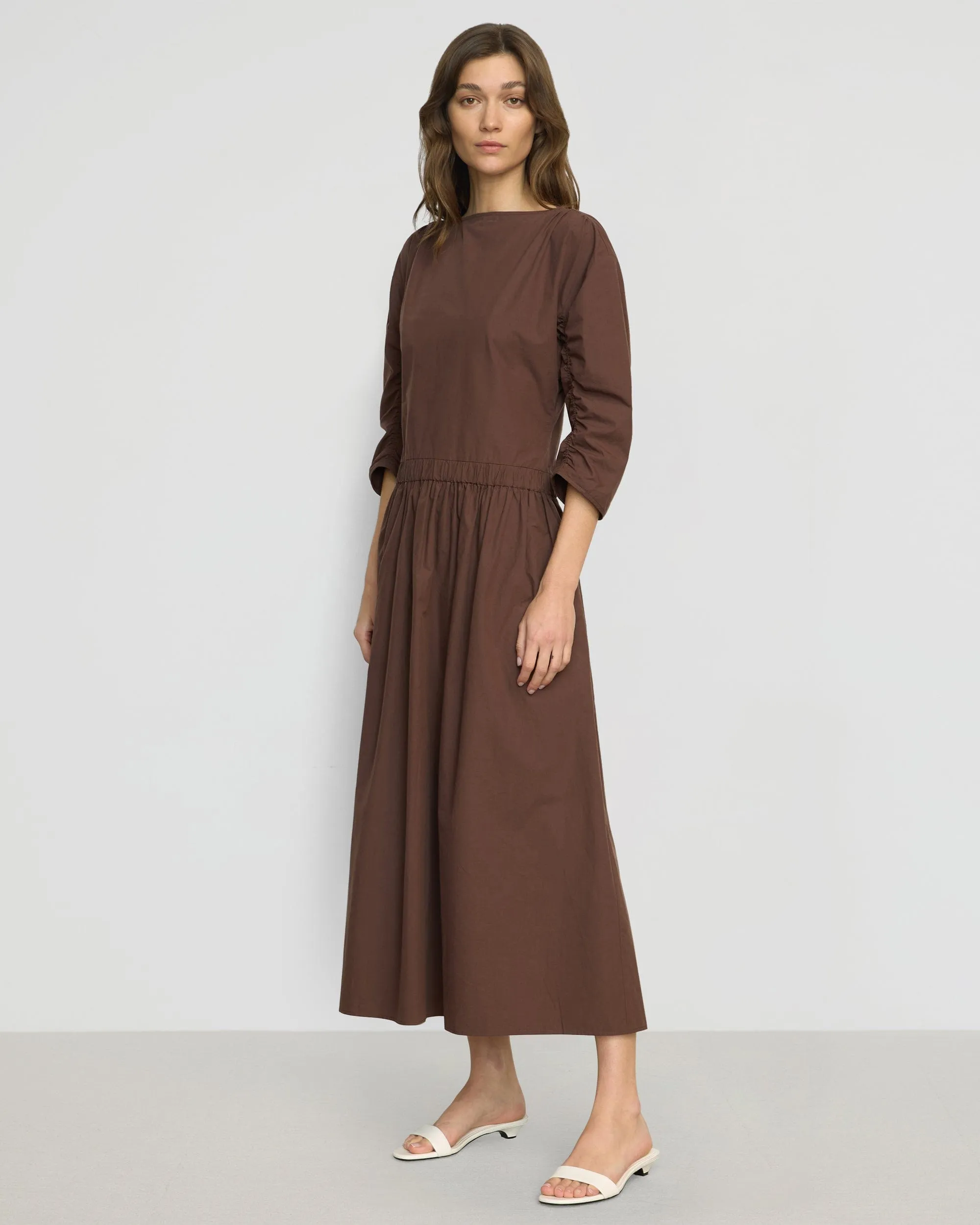 Natalia Cotton Ruched-Detail Dress