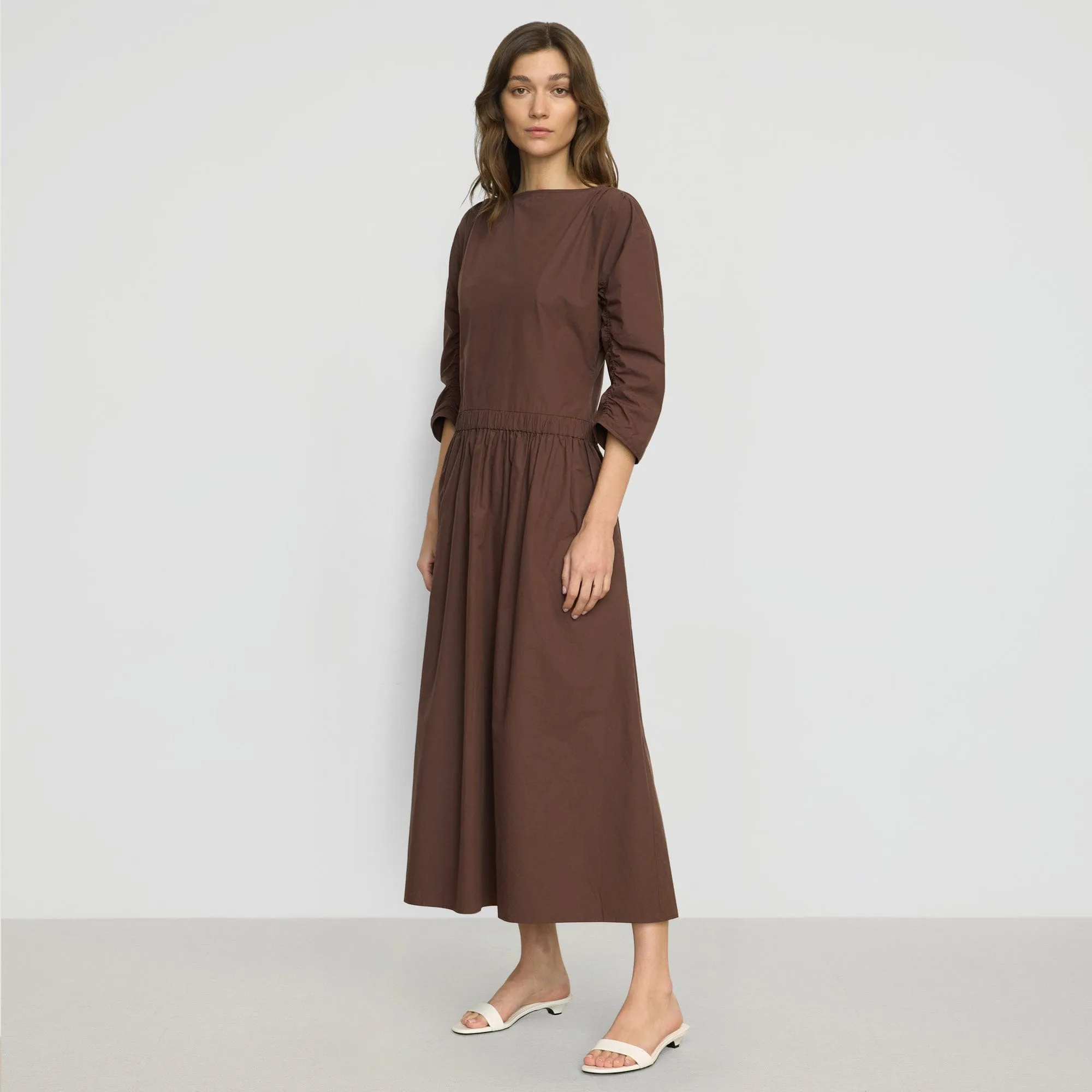 Natalia Cotton Ruched-Detail Dress