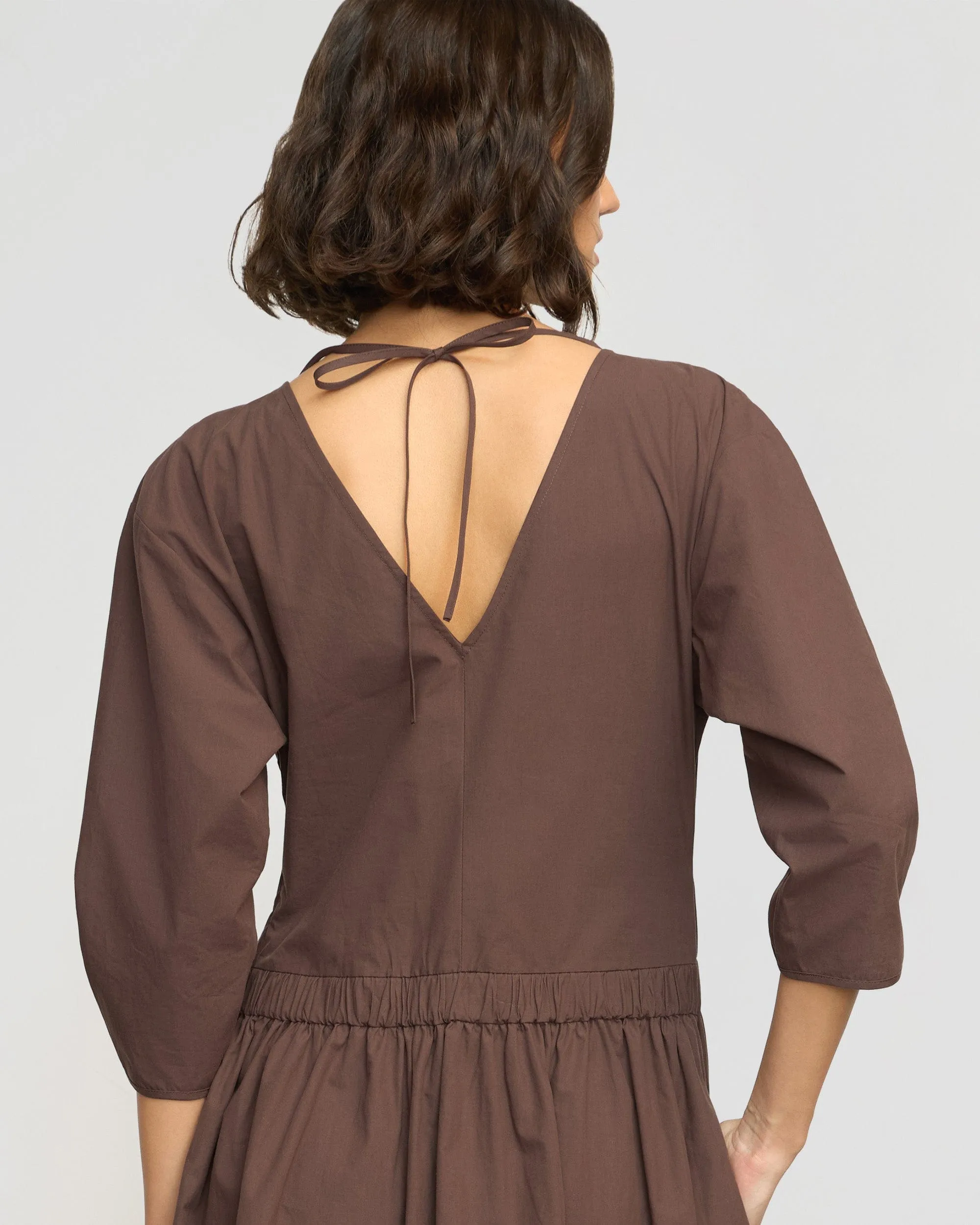 Natalia Cotton Ruched-Detail Dress