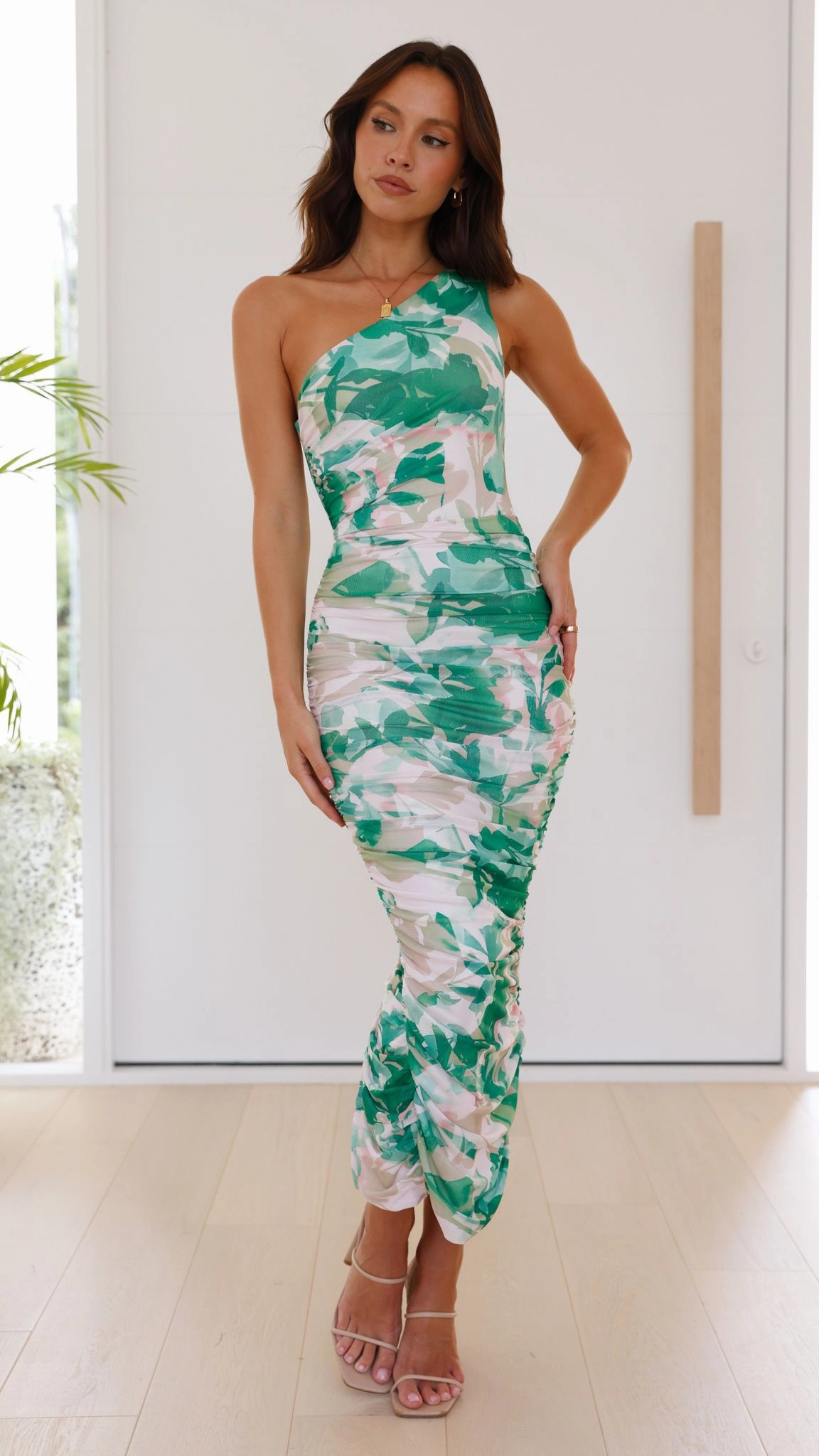 Natalia Midi Dress - Green Print