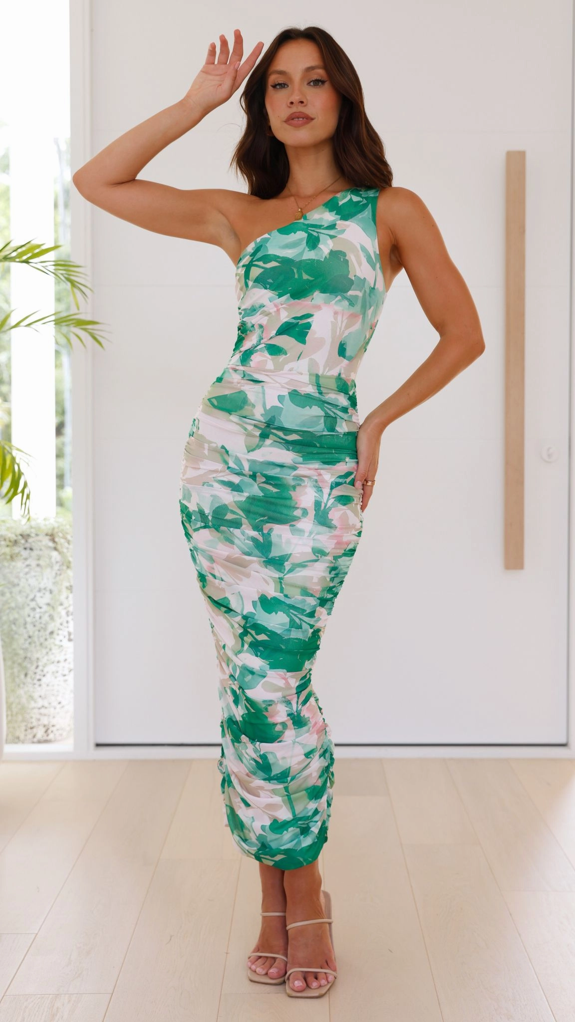 Natalia Midi Dress - Green Print