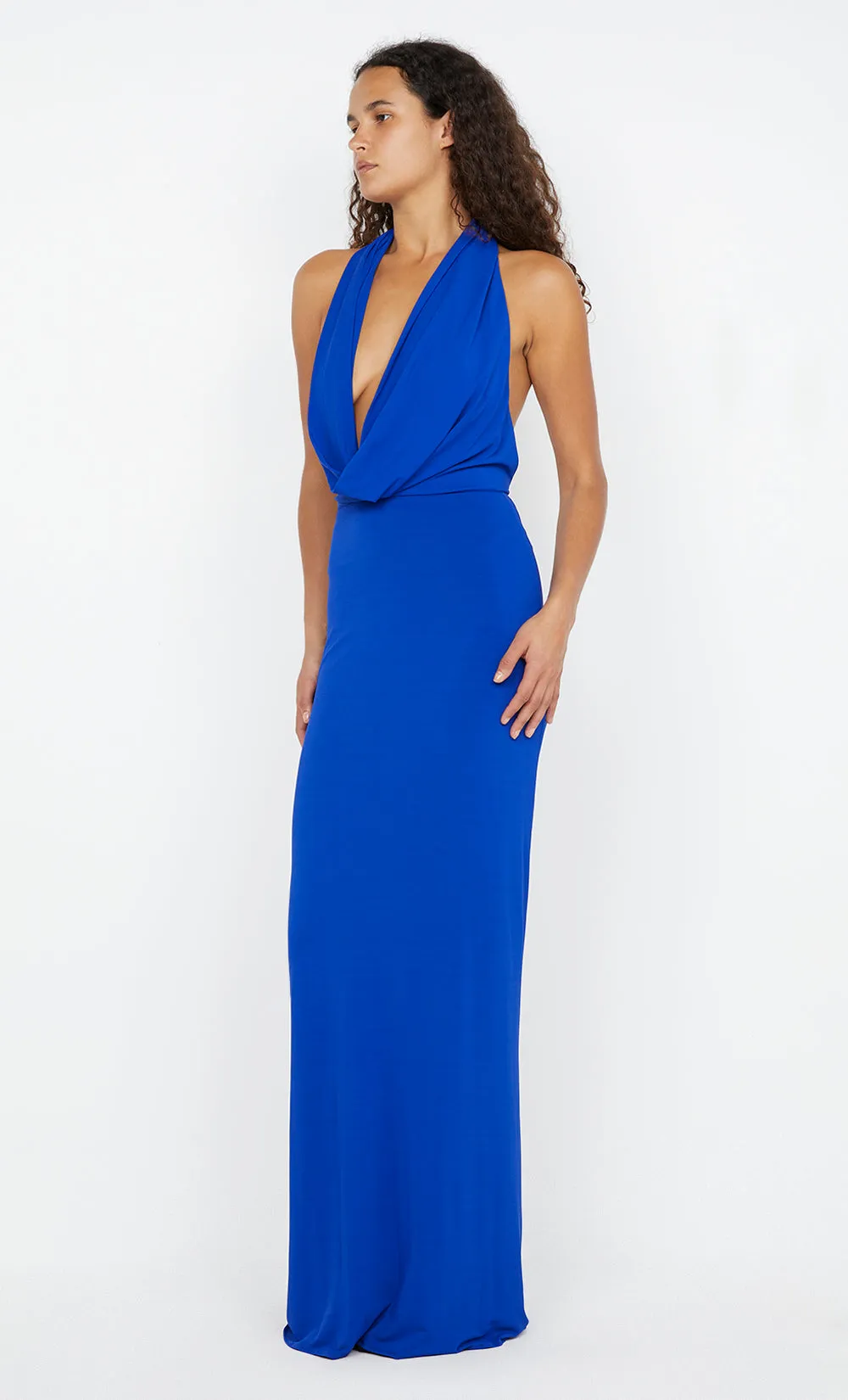 NESSIE COWL NECK MAXI DRESS - ULTRAMARINE BLUE