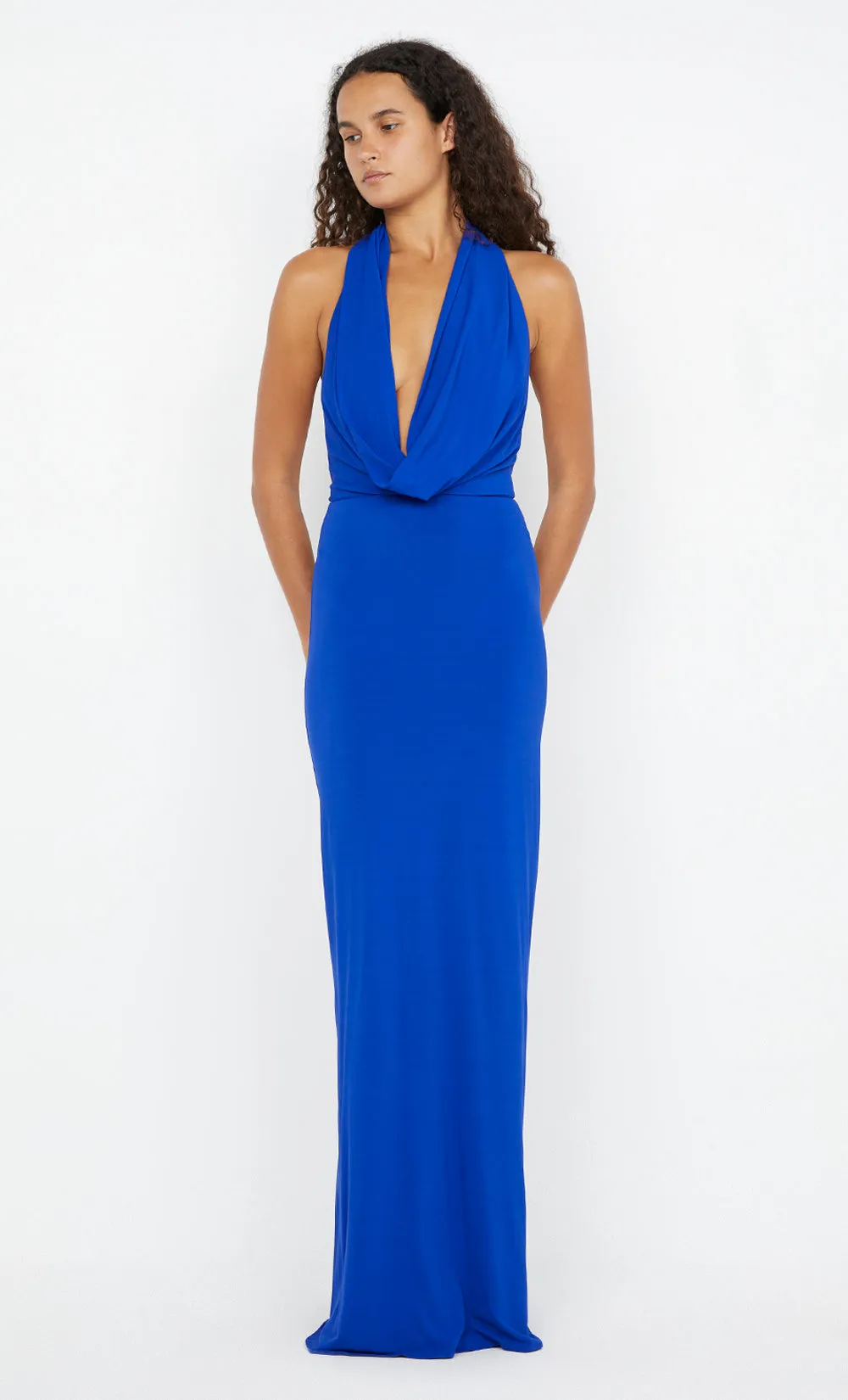NESSIE COWL NECK MAXI DRESS - ULTRAMARINE BLUE