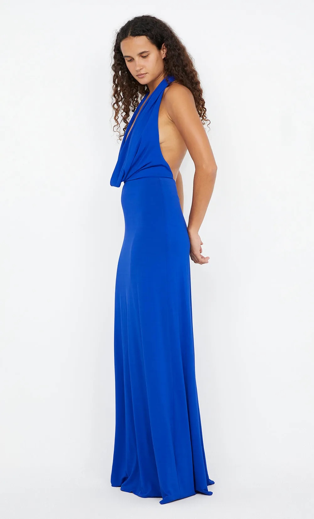 NESSIE COWL NECK MAXI DRESS - ULTRAMARINE BLUE