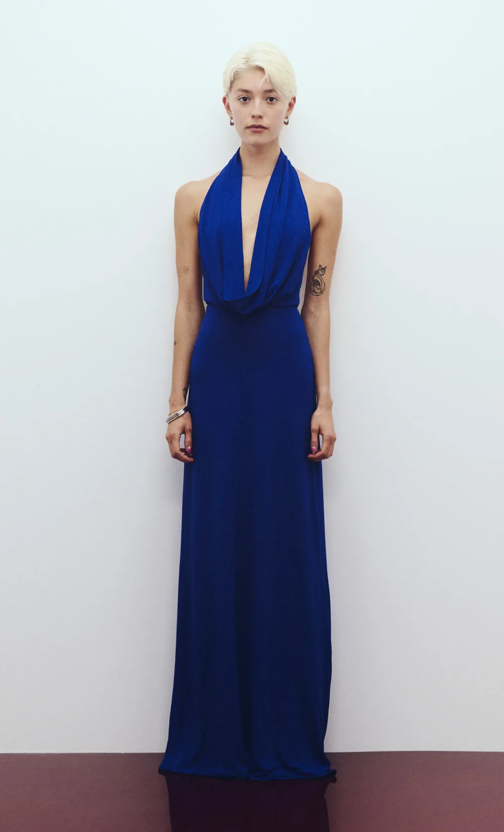 NESSIE COWL NECK MAXI DRESS - ULTRAMARINE BLUE