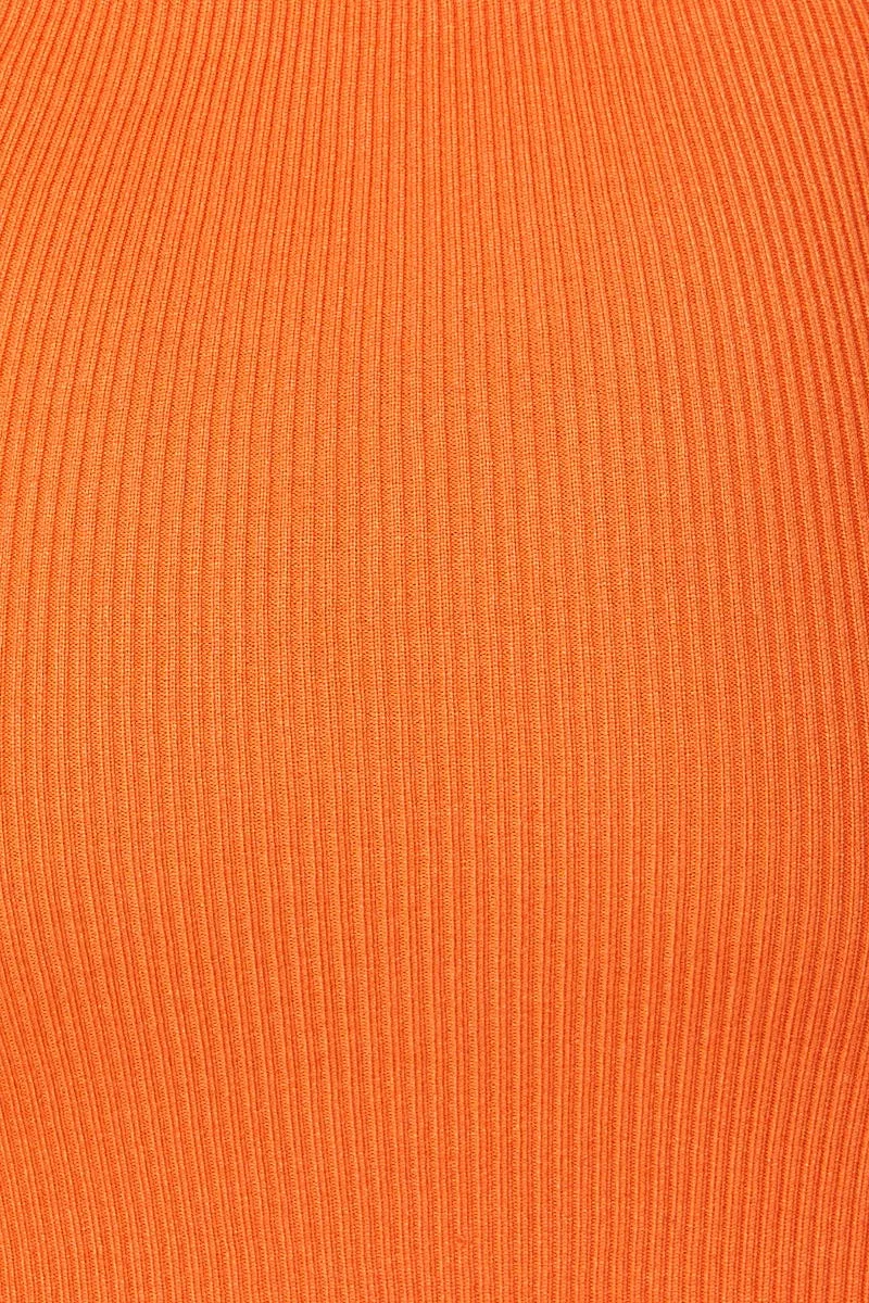 Orange Midi Dress Sleeveless