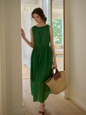 Paris Ruffle V-Neck Sleeveless Dress