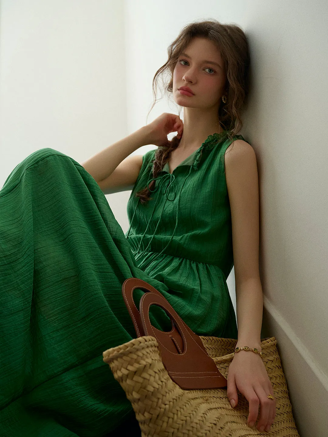 Paris Ruffle V-Neck Sleeveless Dress