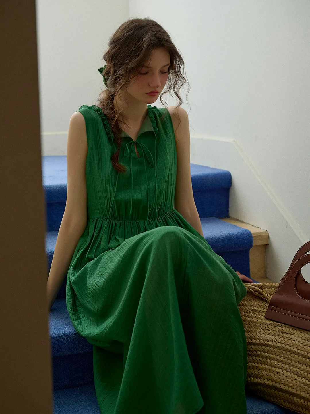 Paris Ruffle V-Neck Sleeveless Dress