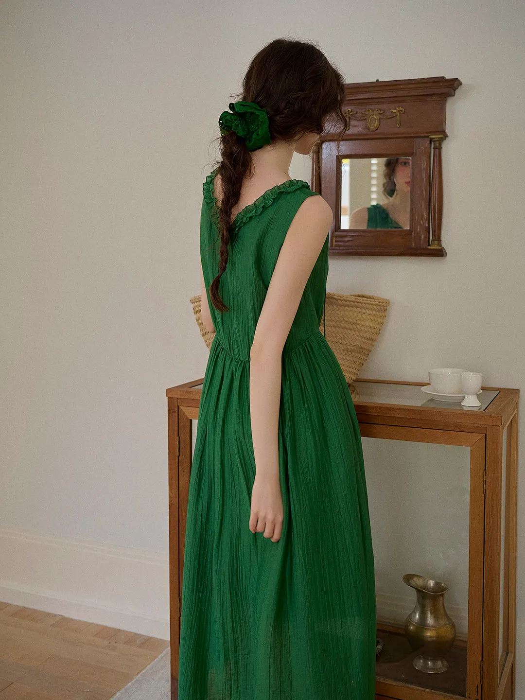 Paris Ruffle V-Neck Sleeveless Dress