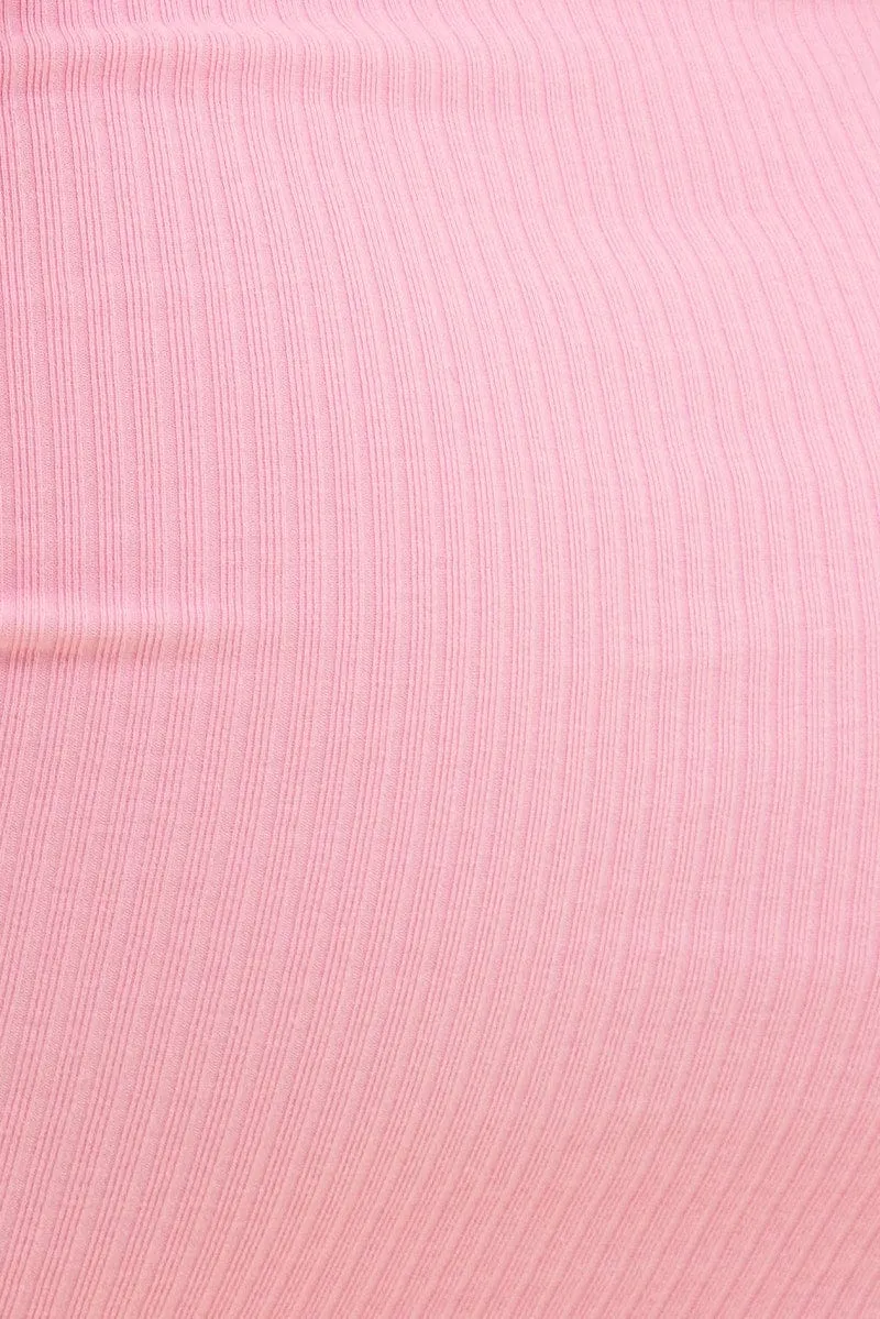 Pink Prea Rib Tank Scoop Neck Dress