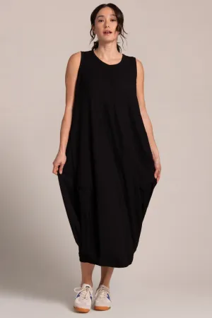 Popcorn Waffle Dress | Black