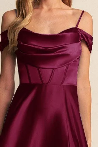 PRE-ORDER: Victoria Satin Dress in Wine