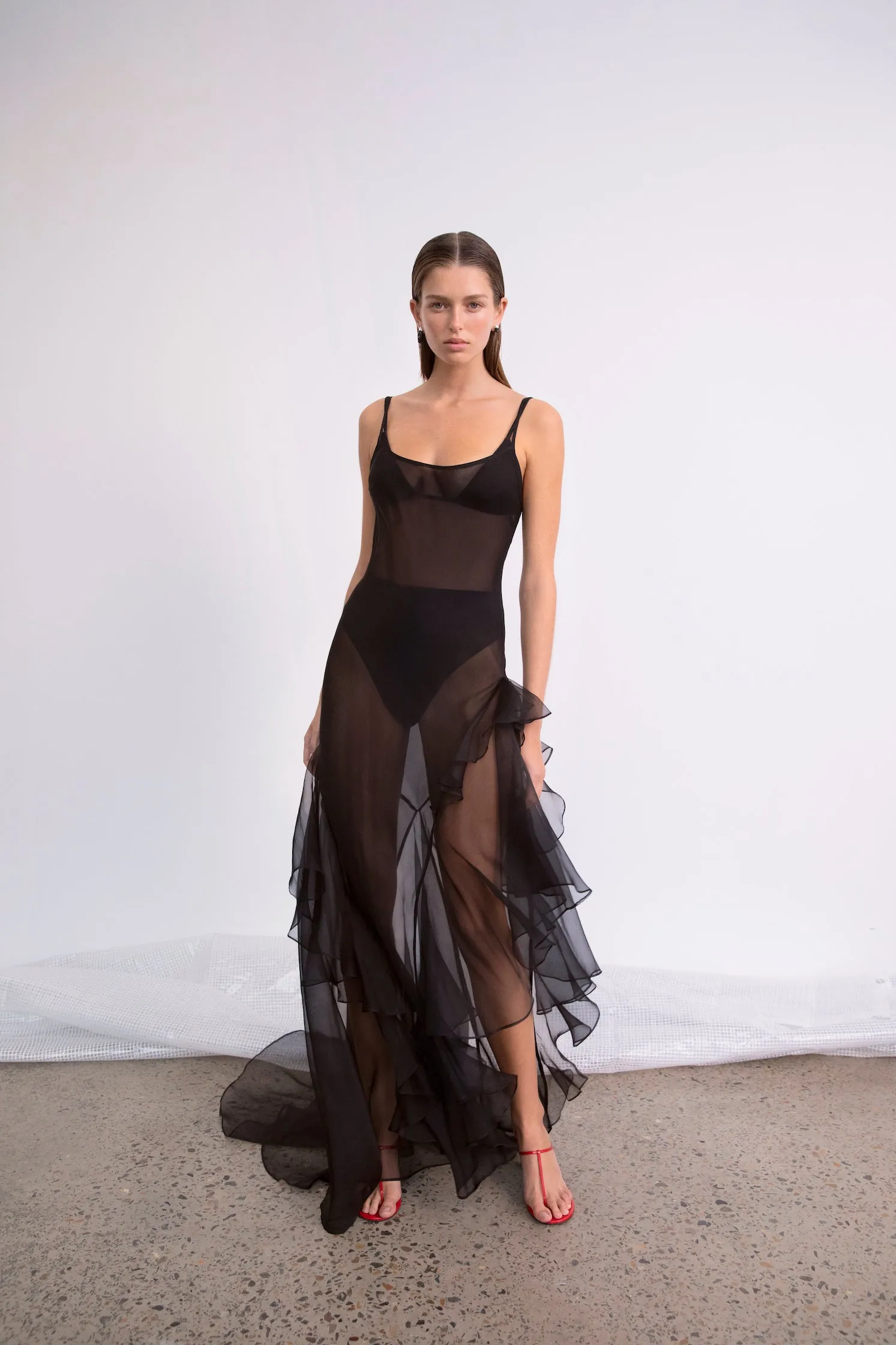 Sage Flounce Gown