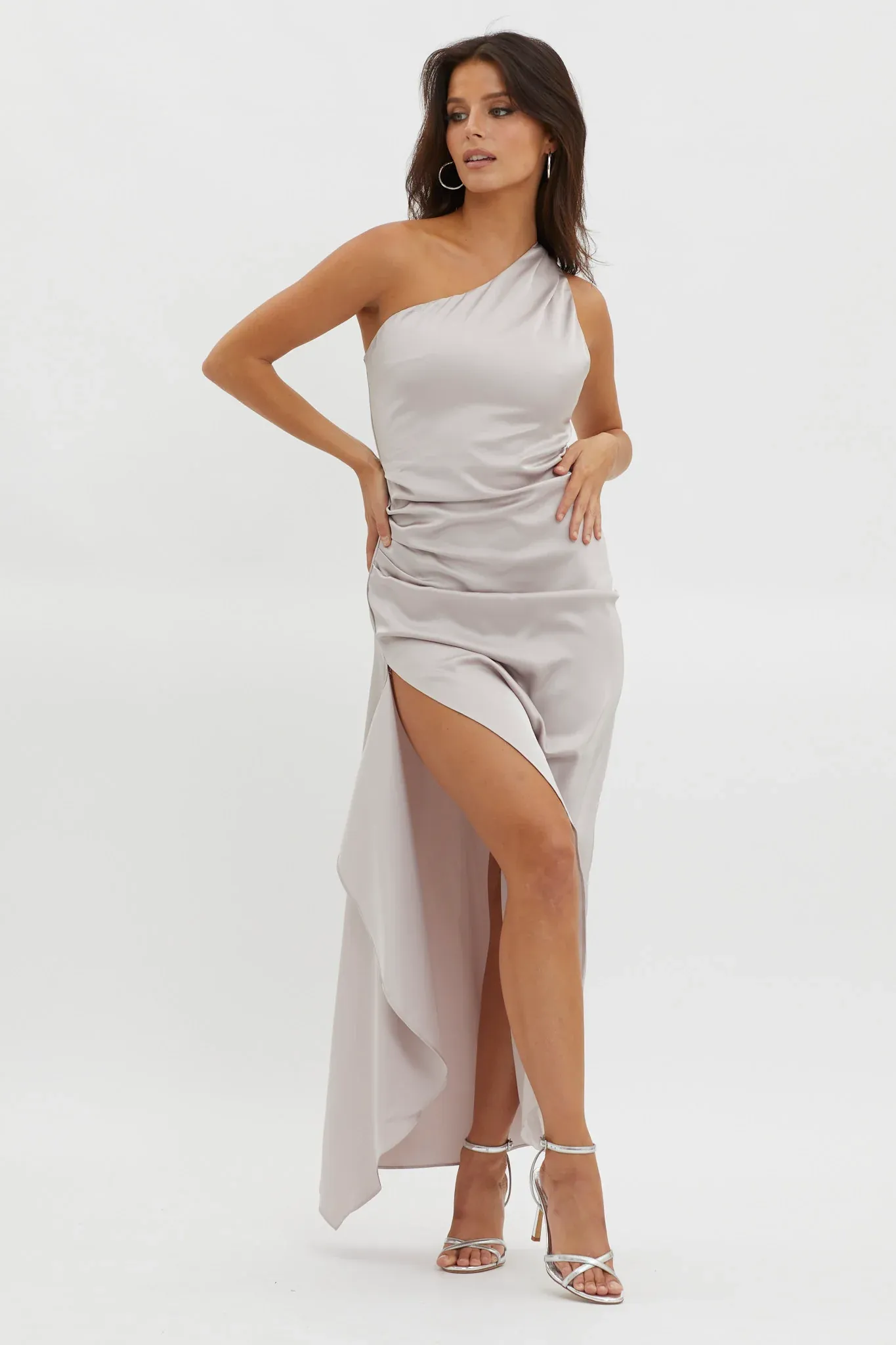 Salut One-Shoulder Midi Dress Prosecco