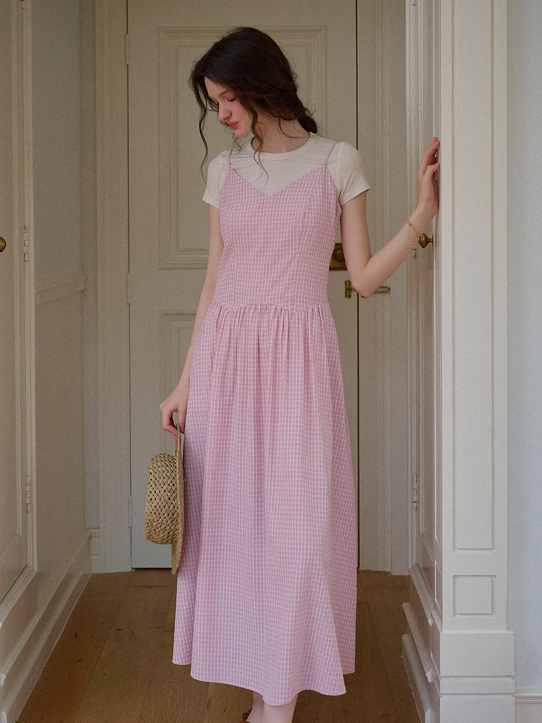 Savannah Suspender Plaid Dress