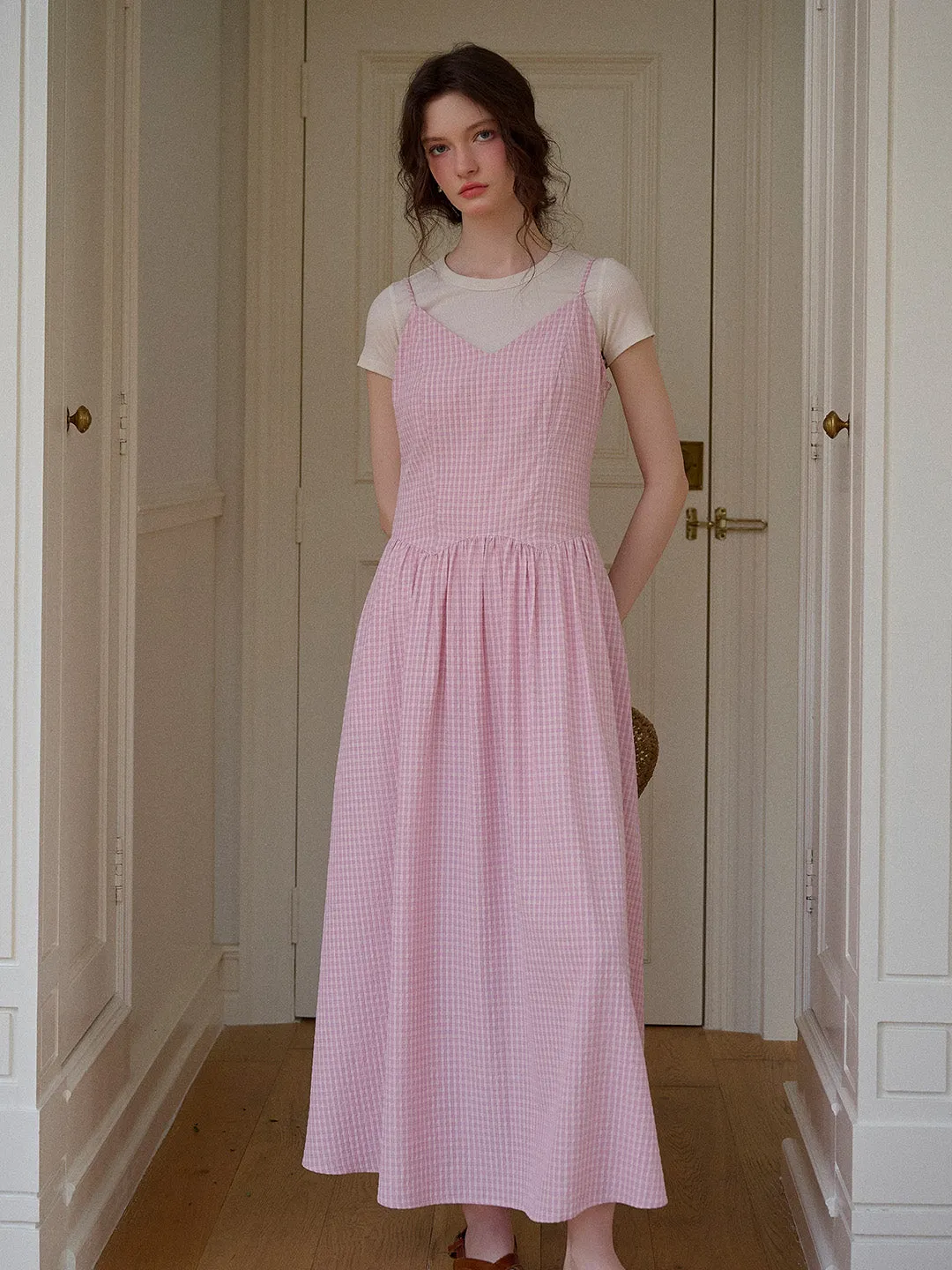 Savannah Suspender Plaid Dress