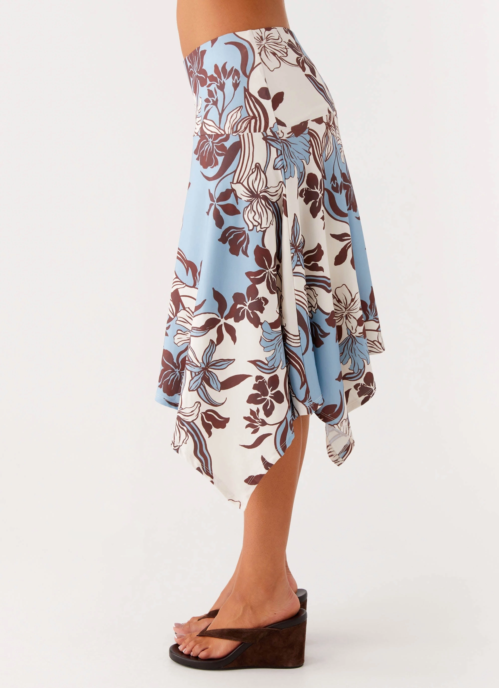 Skye Midi Skirt - Bluewood Blossom