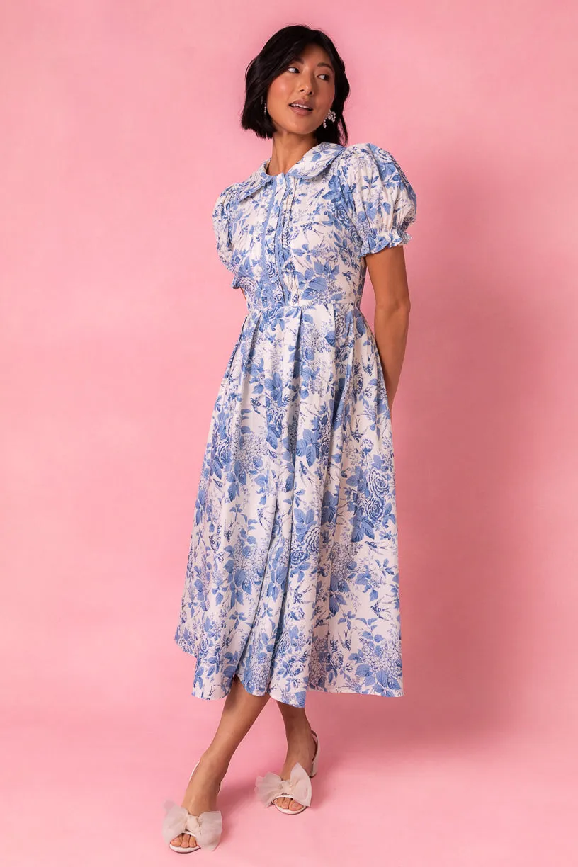 Sophia Dress in Blue Floral