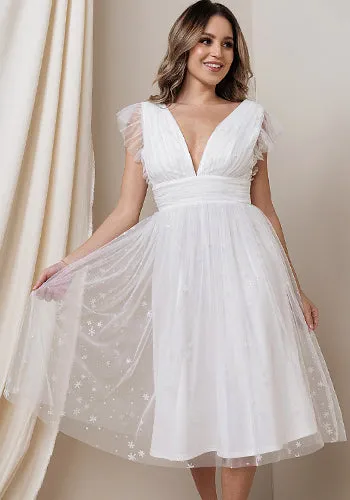 Stella Midi Dress in White