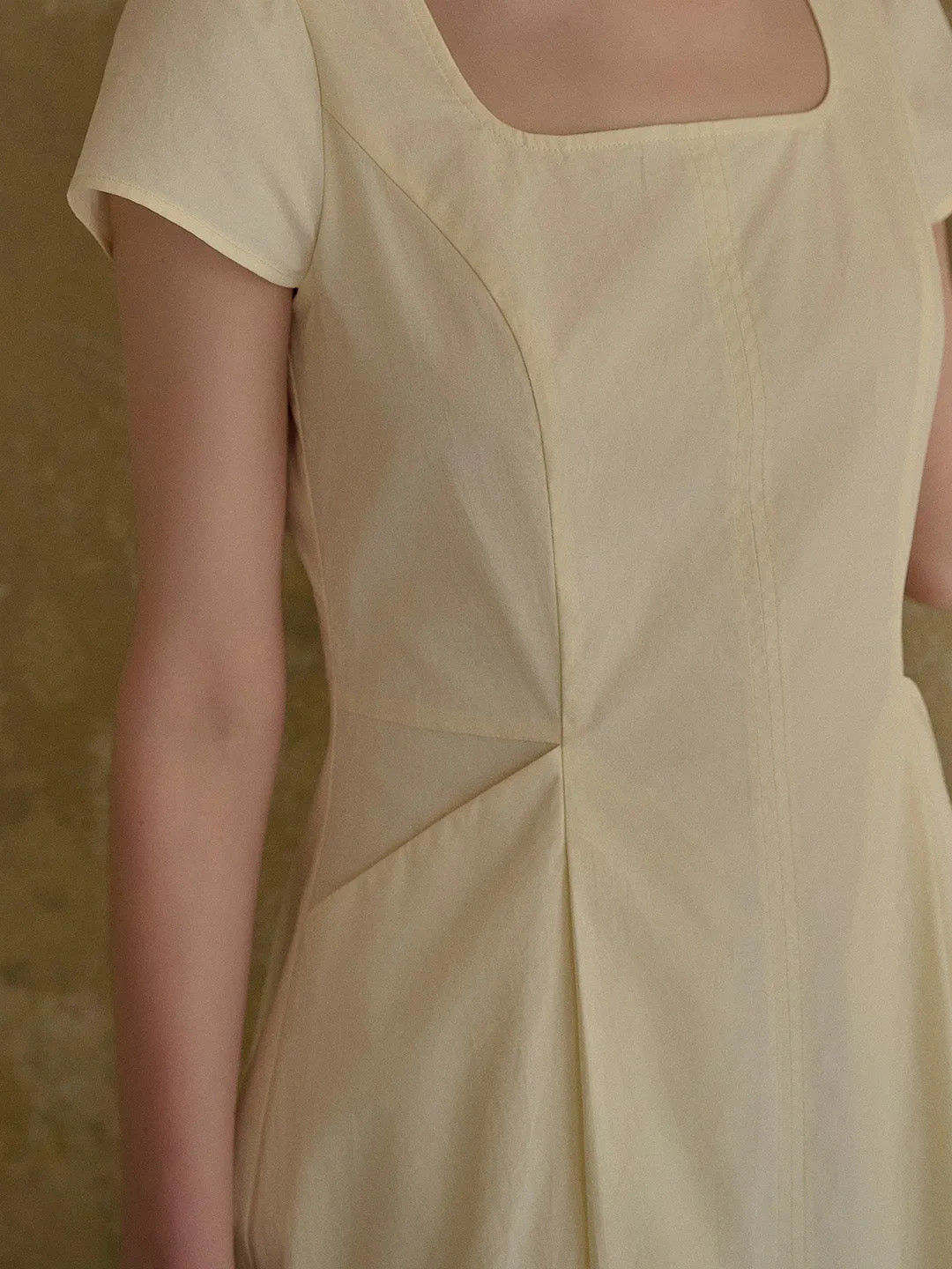 Sylvia Simple Square Neck 100% Cotton Dress