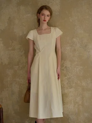 Sylvia Simple Square Neck 100% Cotton Dress