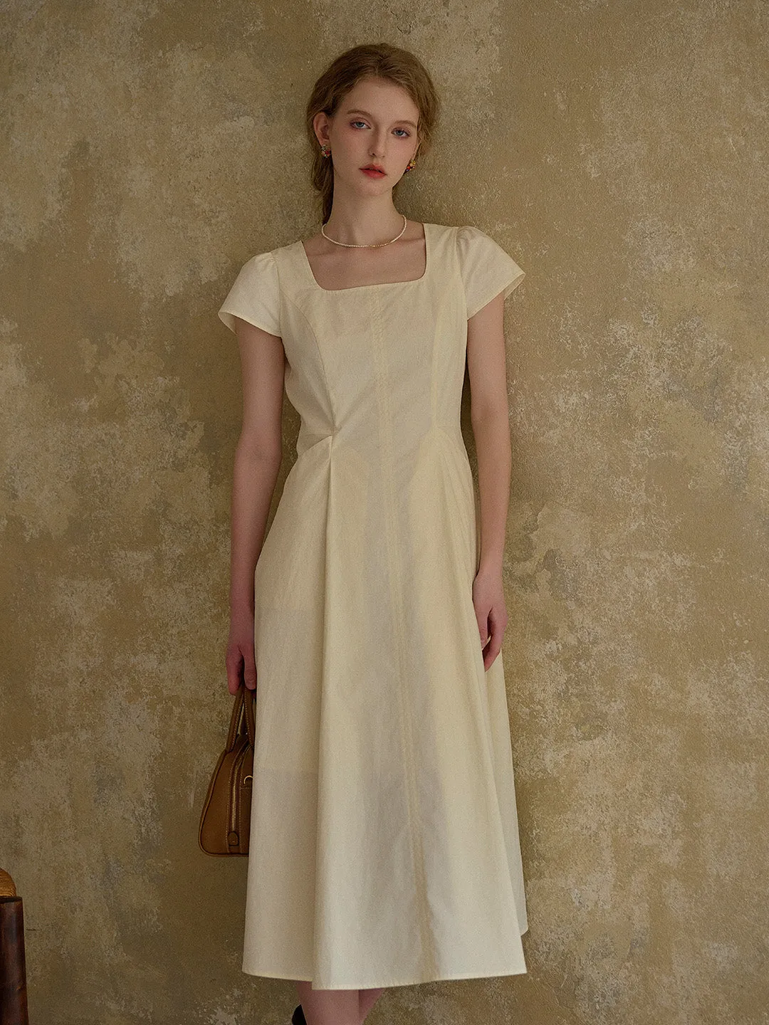 Sylvia Simple Square Neck 100% Cotton Dress